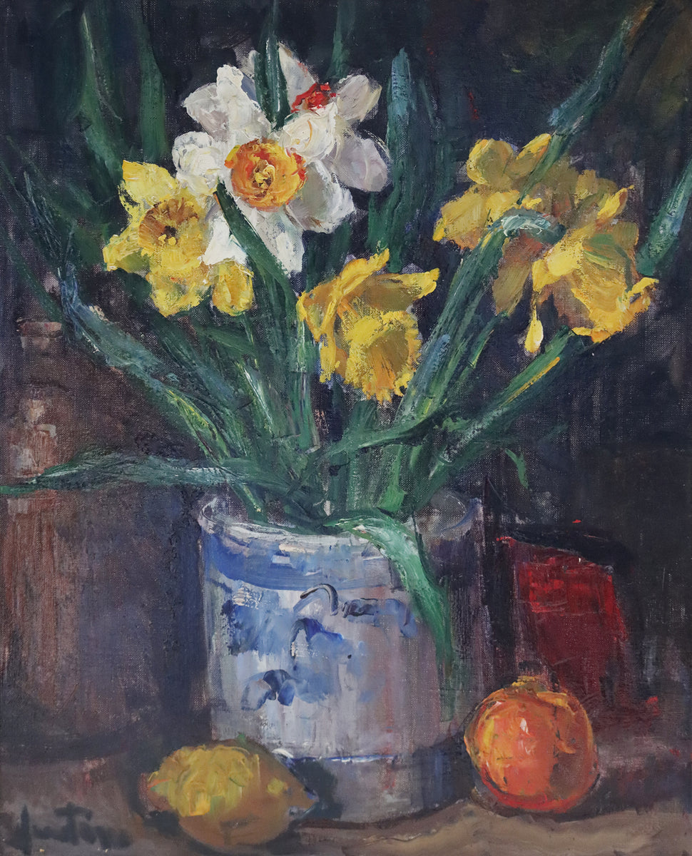 Mogens Vantore (Danish 1895-1977) 'Still Life with Daffodils and Fruit ...